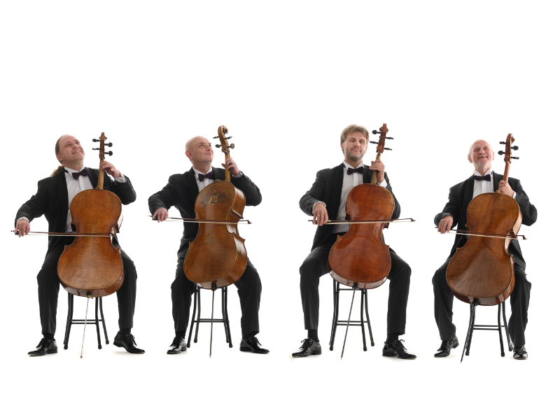 Vier Männer spielen auf umgedrehten Celli | © Rastrelli_Cello_Quartet_credits_Ottavio_Tomasini